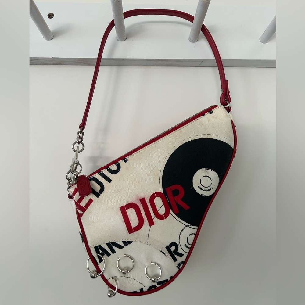 DIOR HARDCORE ROCK AND ROLL TRICOLOR MINI WOMEN’S SADDLE POCHETTE BAG
